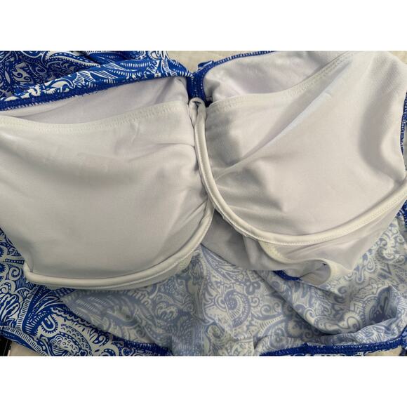 Lauren Ralph Lauren Womens Printed Underwire Tankini Swim Top Sz 10 NWT - Picture 7 of 9